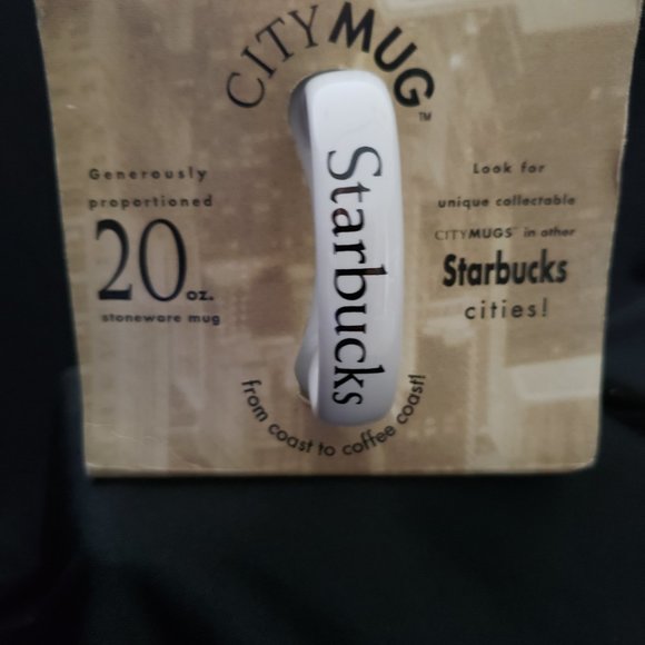 1994 City Mug Maui Blue Surfer Scene Starbucks City Mug 20 oz in packaging - Picture 11 of 11